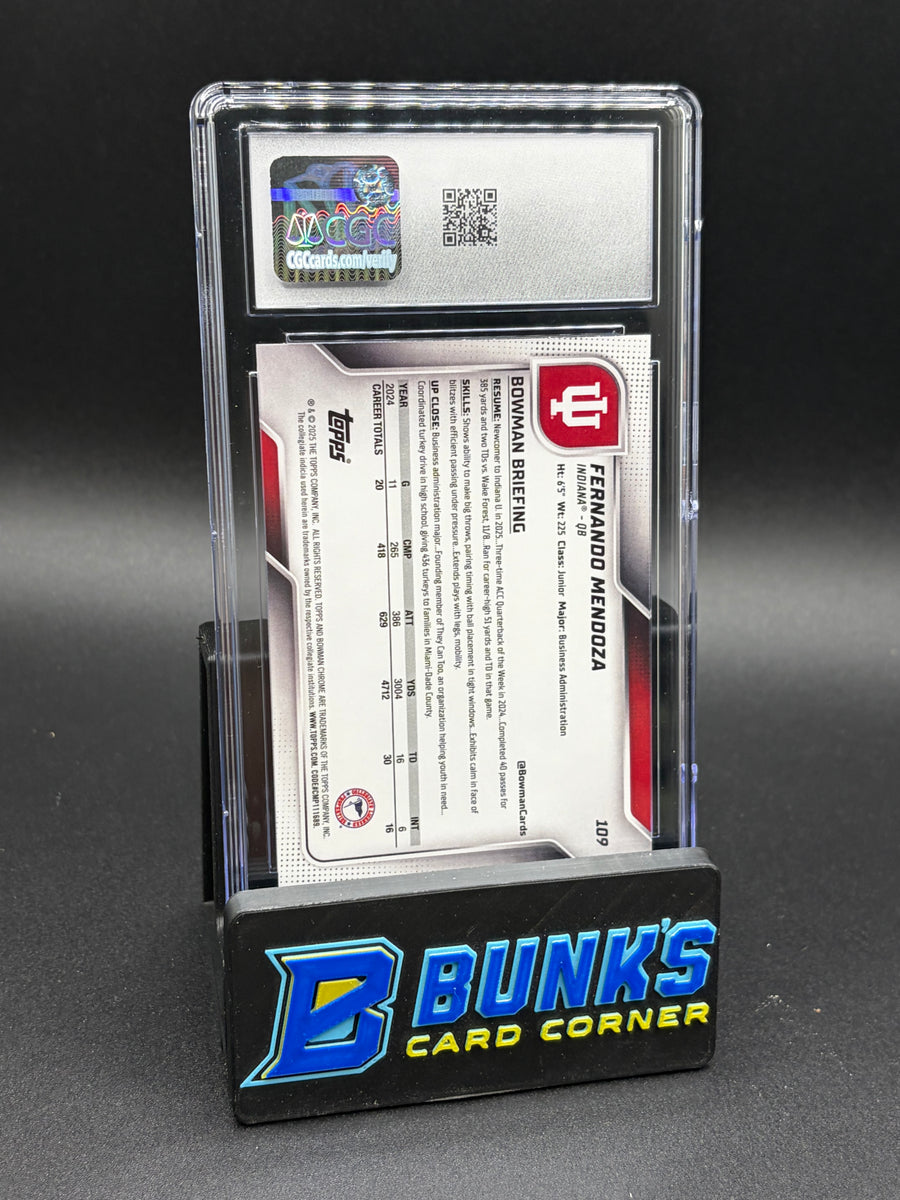 2025 Fernando Mendoza 1st Bowman University Chrome 1st Pick CGC 10