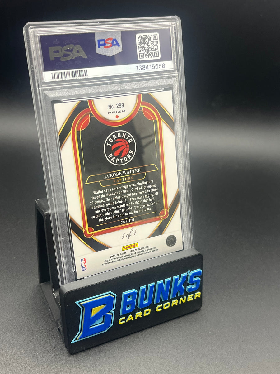 2024 Ja'Kobe Walter Black/White/Gold Prizm 1/1 PSA 10 RC