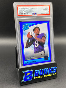 2018 Lamar Jackson Blue Press Proof PSA 8