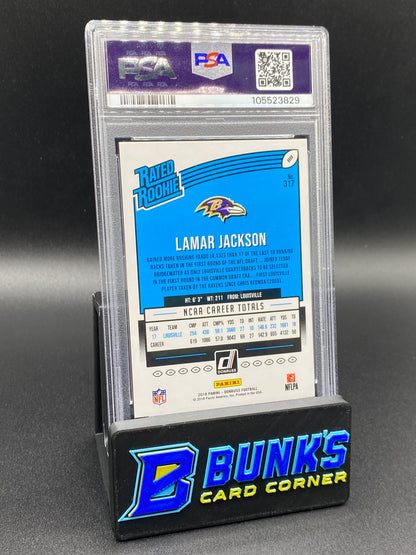 2018 Lamar Jackson Blue Press Proof PSA 8