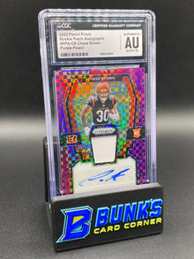 2023 Chase Brown Purple Power Auto Patch CGC Authentic Auto 10