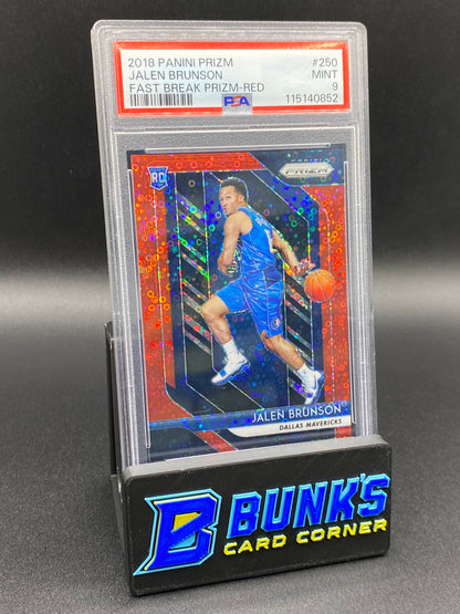 2018 Jalen Brunson Fast Break Prizm-Red PSA 9 69/125