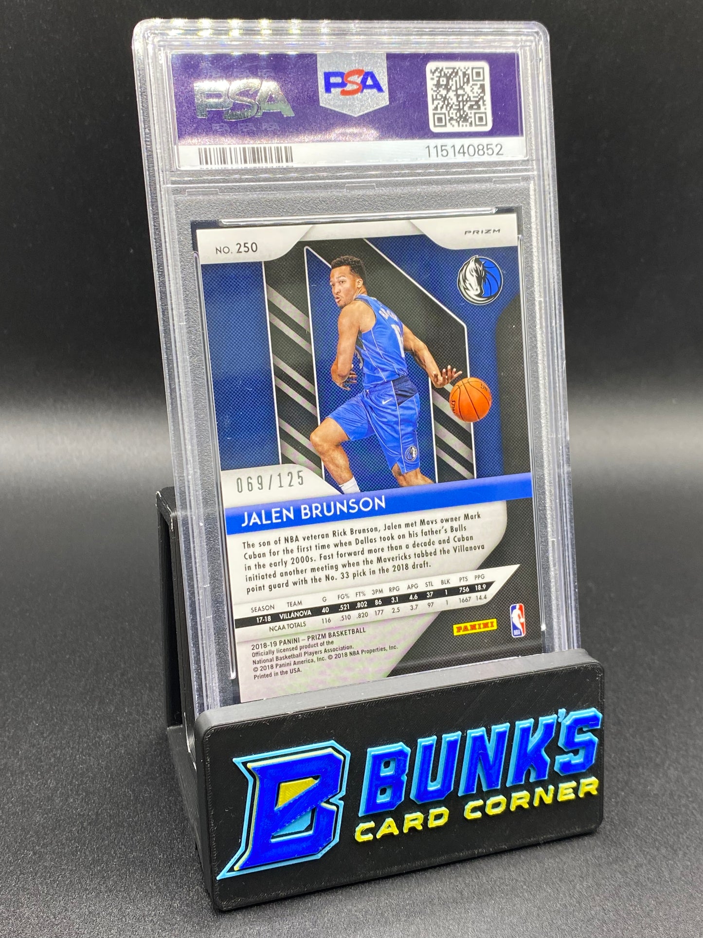 2018 Jalen Brunson Fast Break Prizm-Red PSA 9 69/125