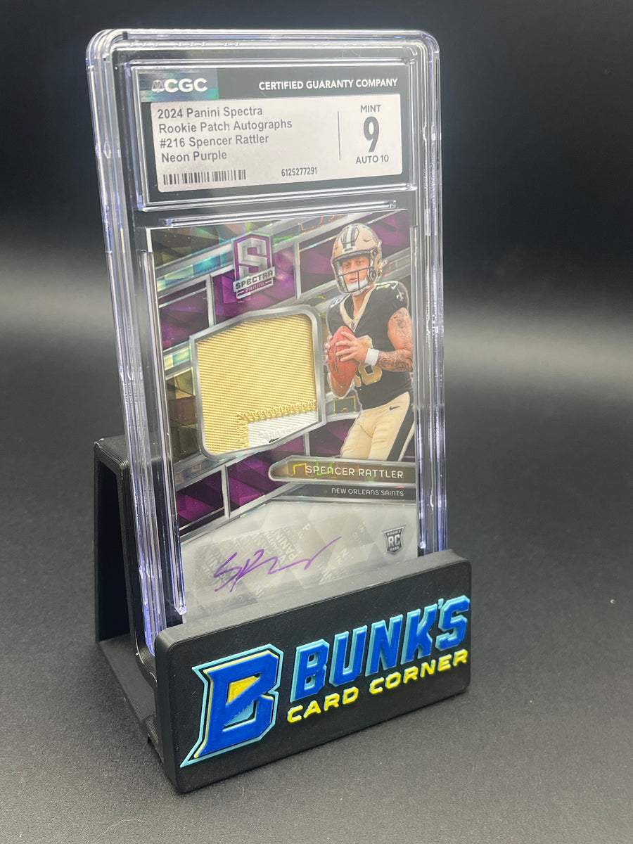 2024 Spencer Rattler Neon Purple Rookie Patch Autographs CGC 9 Auto 10 RC 4/30
