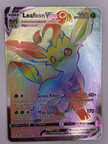 Leafeon Vmax Rainbow Rare Evolving Skies NM