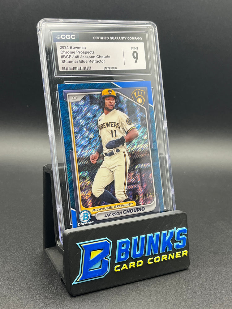 2024 Jackson Chourio Shimmer Blue Refractor CGC 9