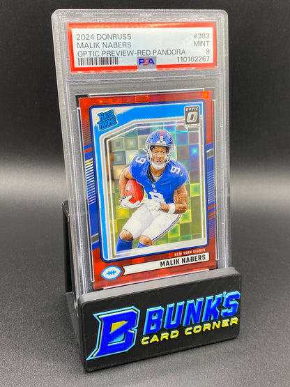 2024 Malik Nabers Optic Preview-Red Pandora PSA 9
