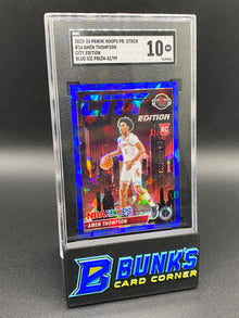 2023-24 Amen Thompson City Edition Blue Ice Prizm 42/99 SGC 10