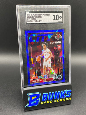 2023-24 Amen Thompson City Edition Blue Ice Prizm 42/99 SGC 10