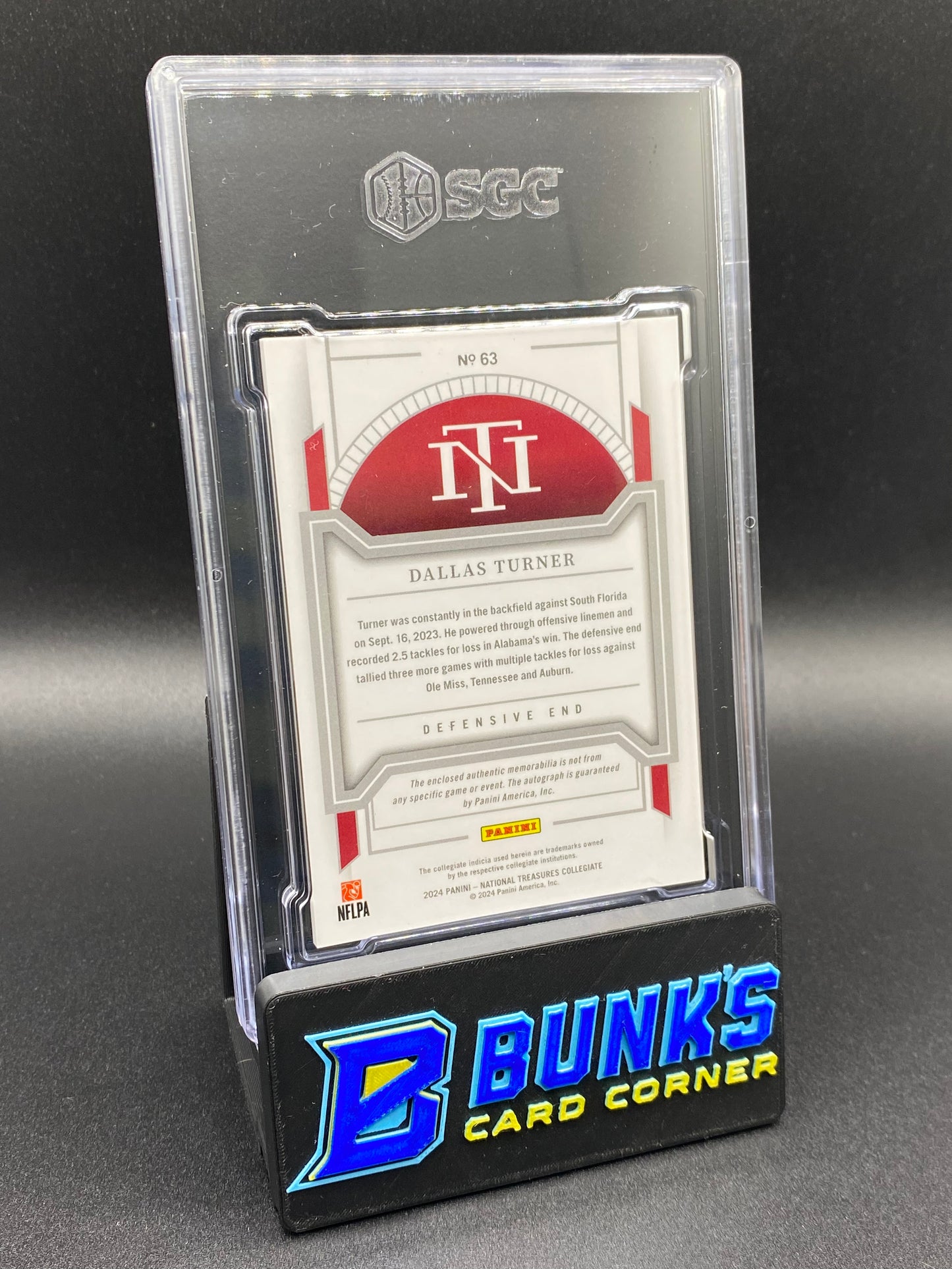 2024 Dallas Turner College Material Sig Silver 6/39 SGC 10/9