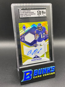 2021 Rashod Bateman Rookie Jersey Auto Prime yellow 29/35 SGC 10/9