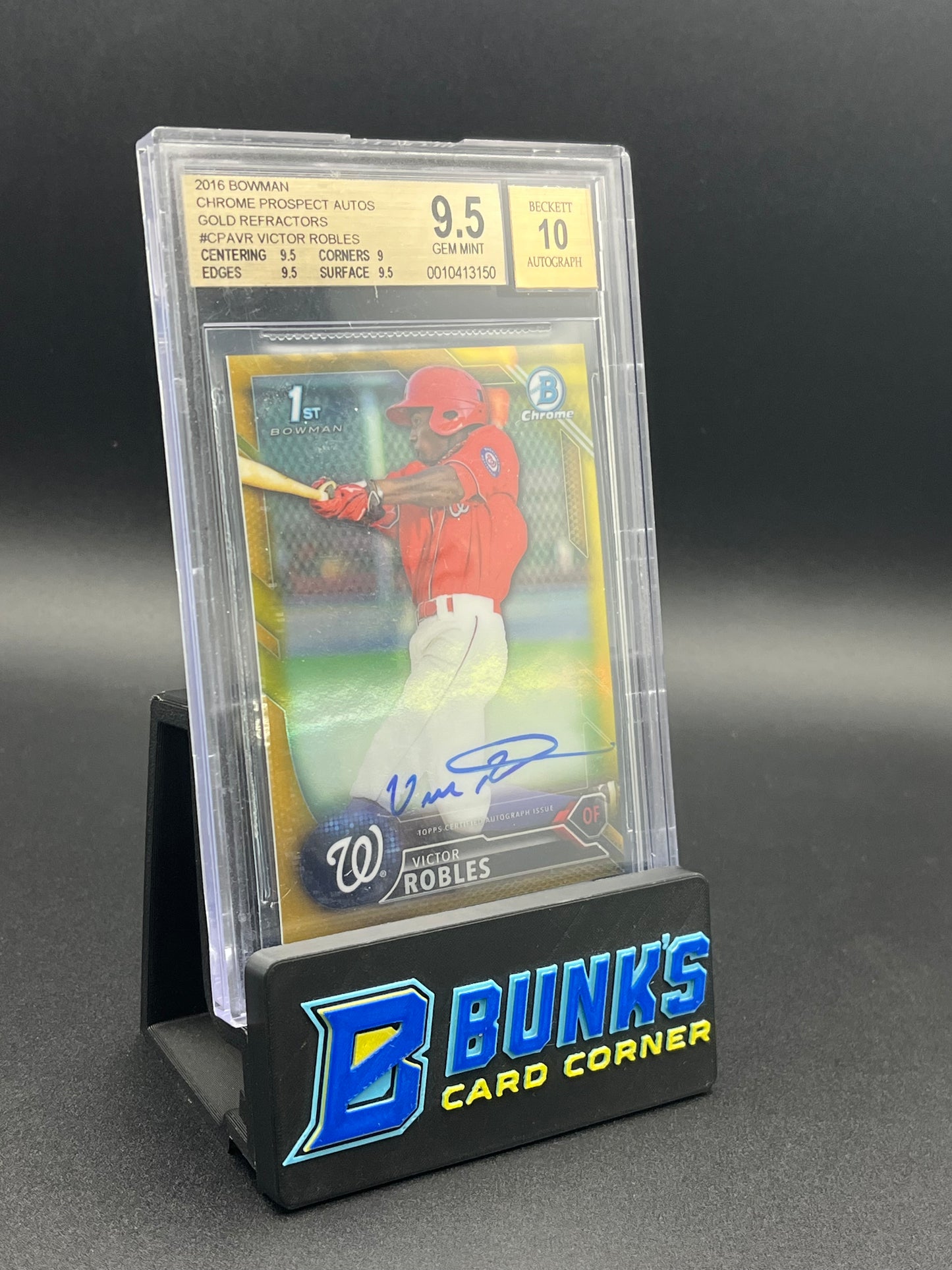 2016 Victor Robles Gold Refractors Prospect Autos Beckett 10 Auto 32/50
