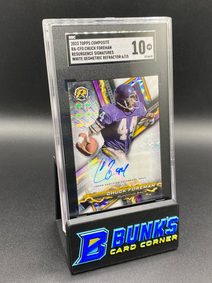 2023 Chuck Foreman Resurgence Sig White Geometric Ref. 6/15 SGC 10