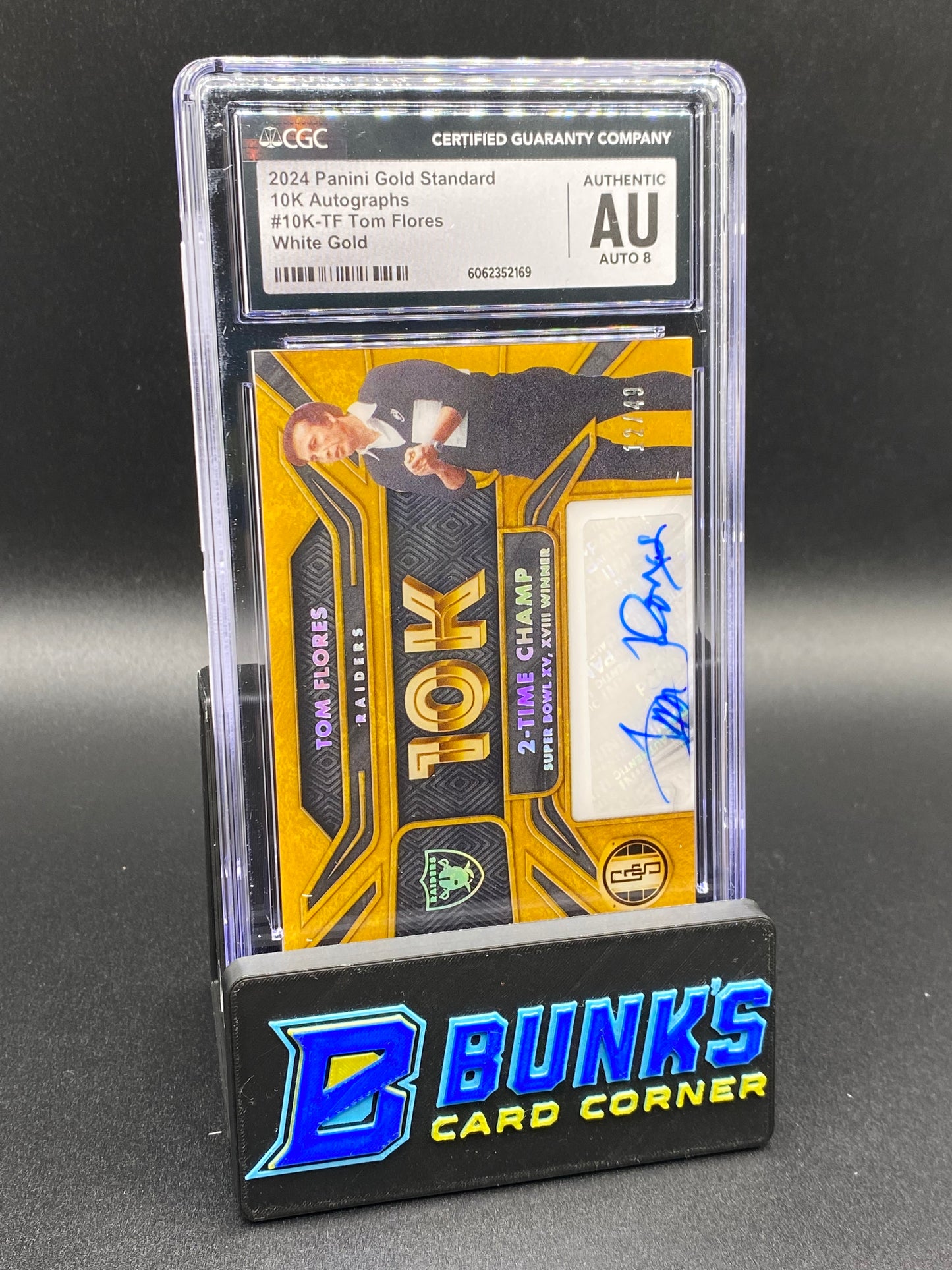2024 Auto Tom Flores White Gold CGC Authentic Auto 8 12/49