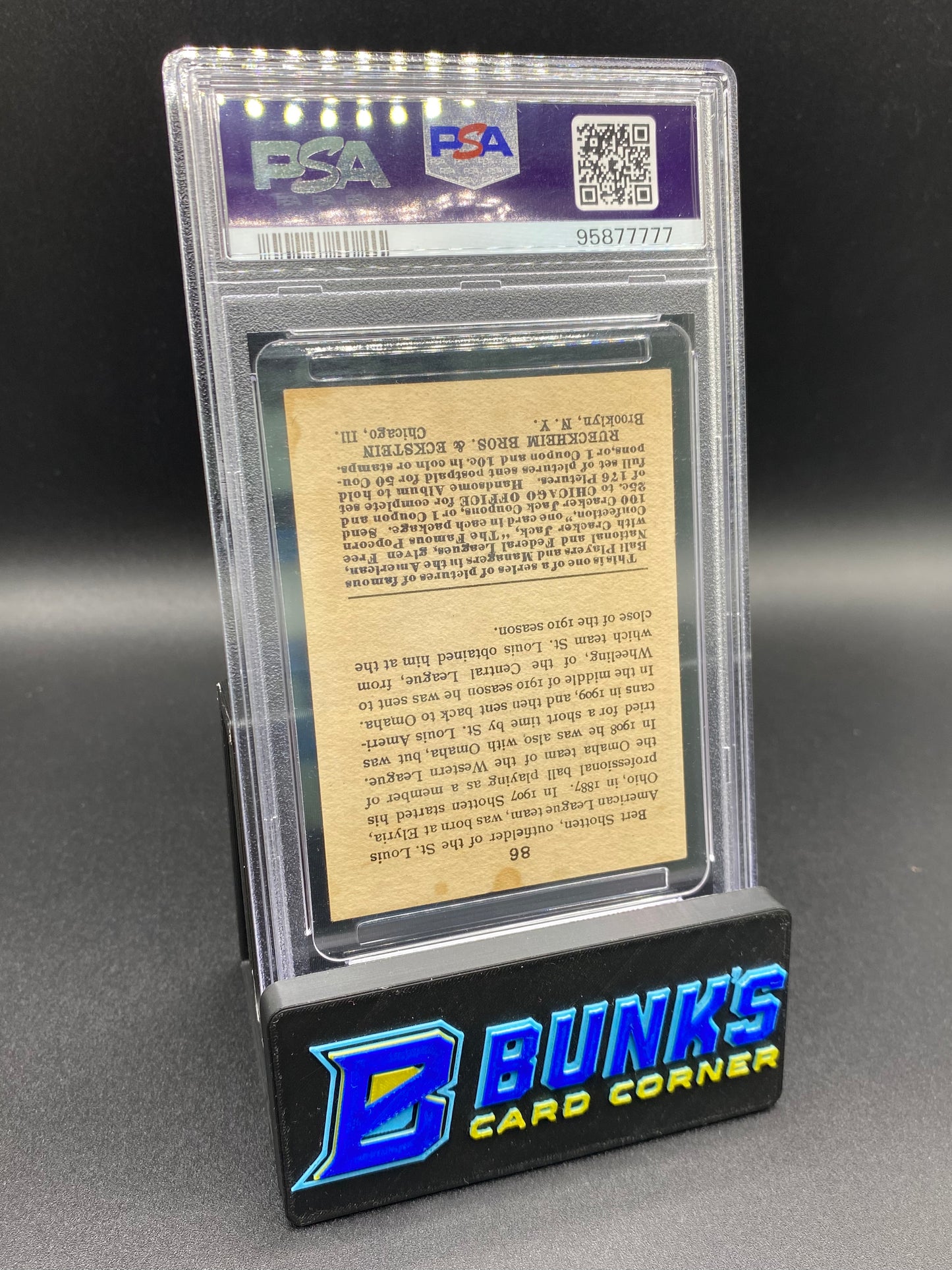 1915 Burt Shotten PSA 3