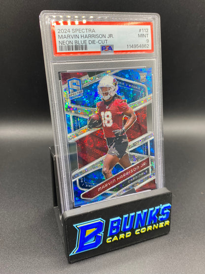 2024 Marvin Harrison Jr. Neon Blue Die-Cut PSA 9