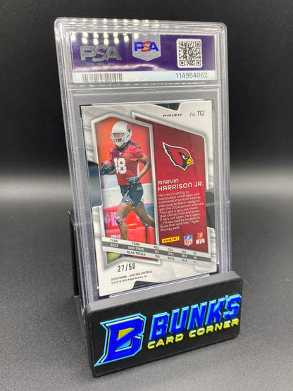 2024 Marvin Harrison Jr. Neon Blue Die-Cut PSA 9