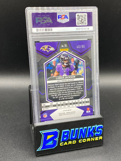 2024 Lamar Jackson Fusion Red & Yellow Choice PSA 9 46/80