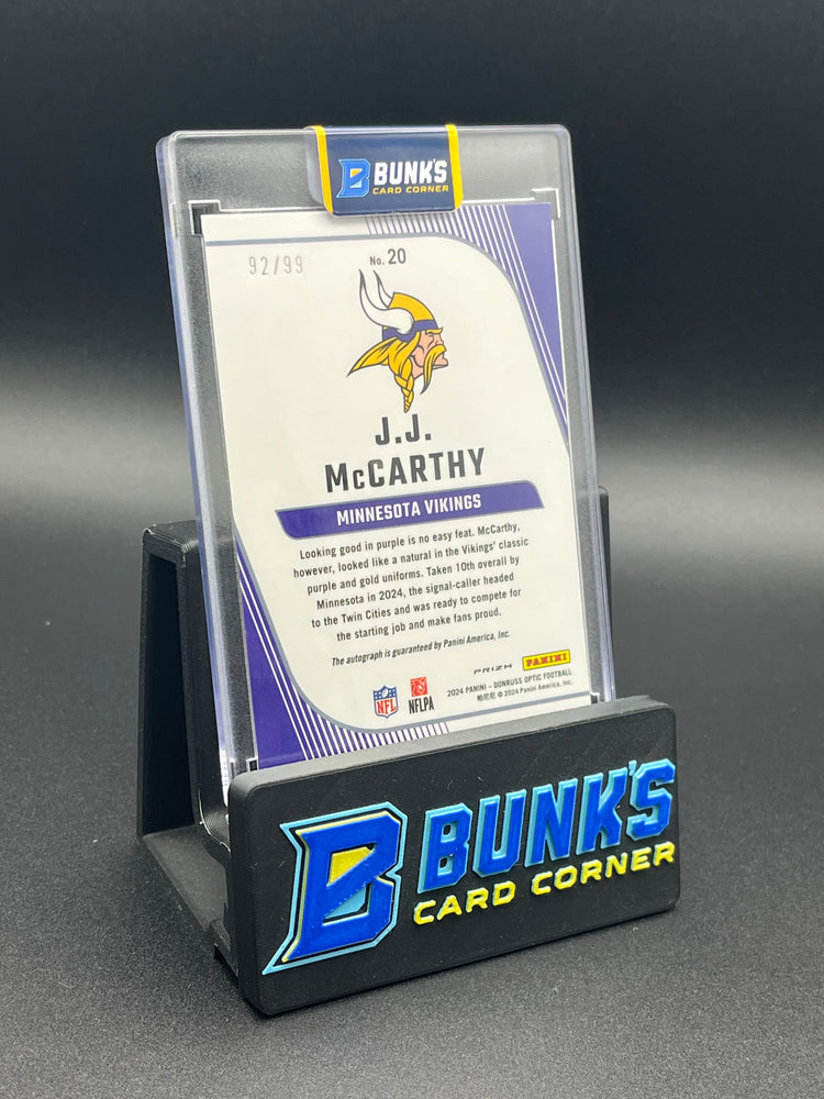 2024 JJ McCarthy Donruss Optic Auto RC 92/99