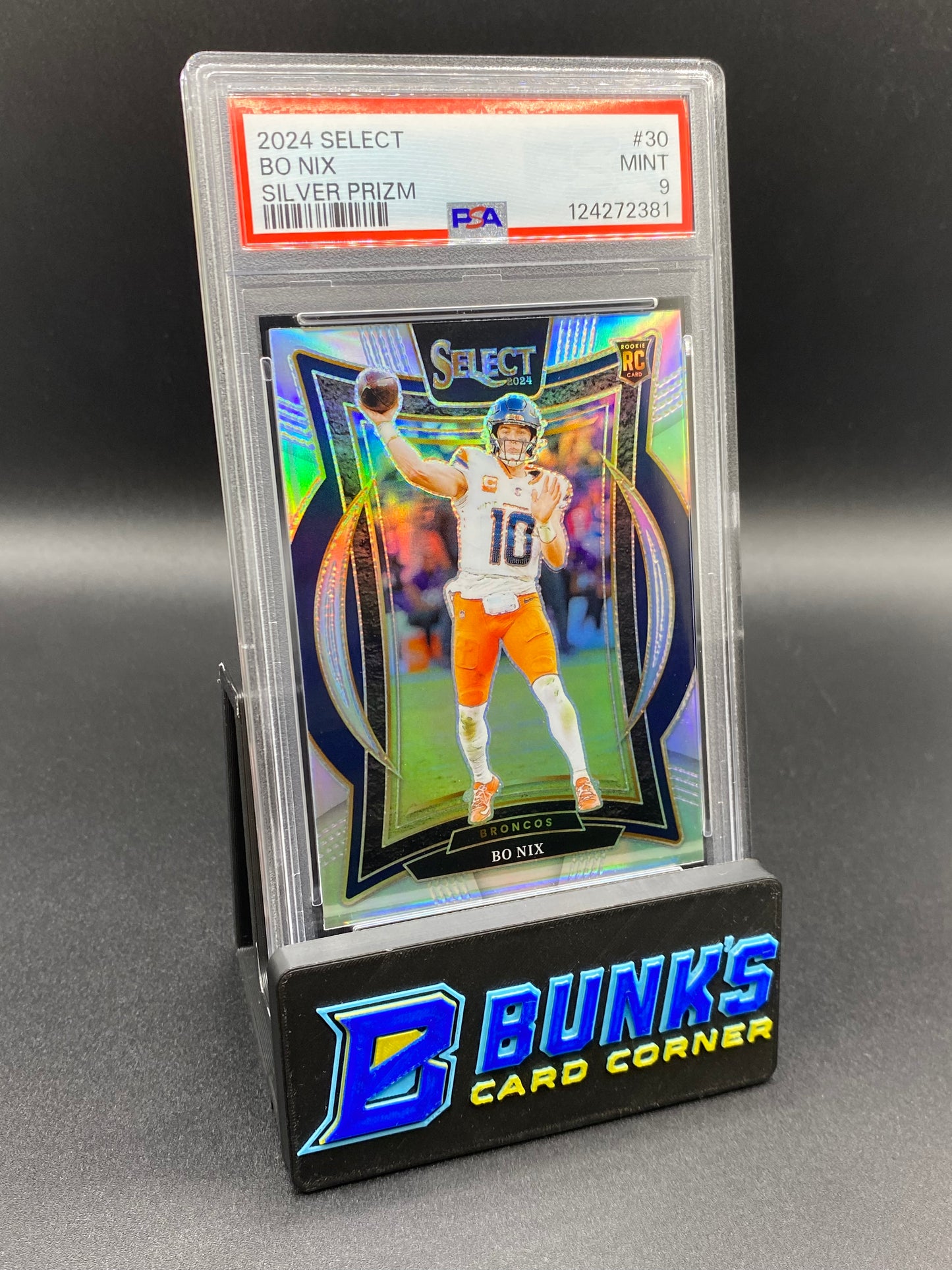 2024 Bo Nix Silver Prizm PSA 9