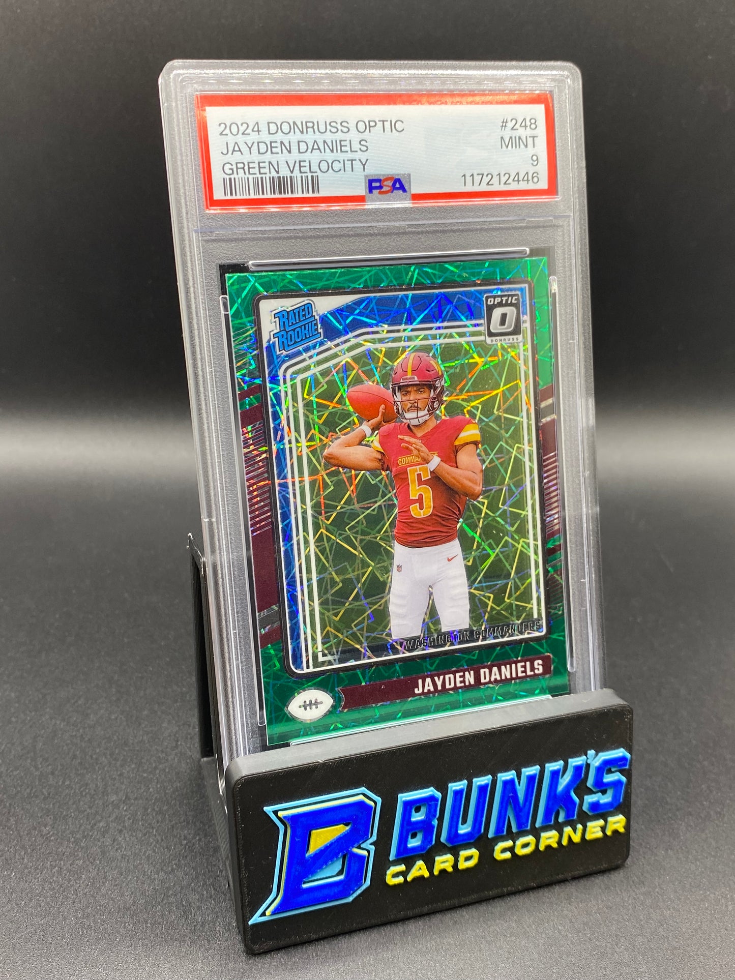 2024 Jayden Daniels Green Velocity PSA 9