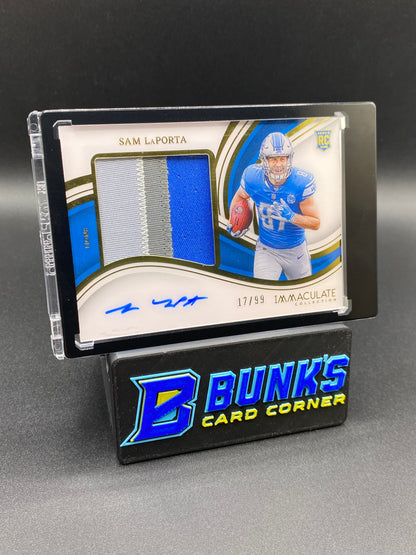2023 Sam LaPorta 17/99 Immaculate Auto Patch