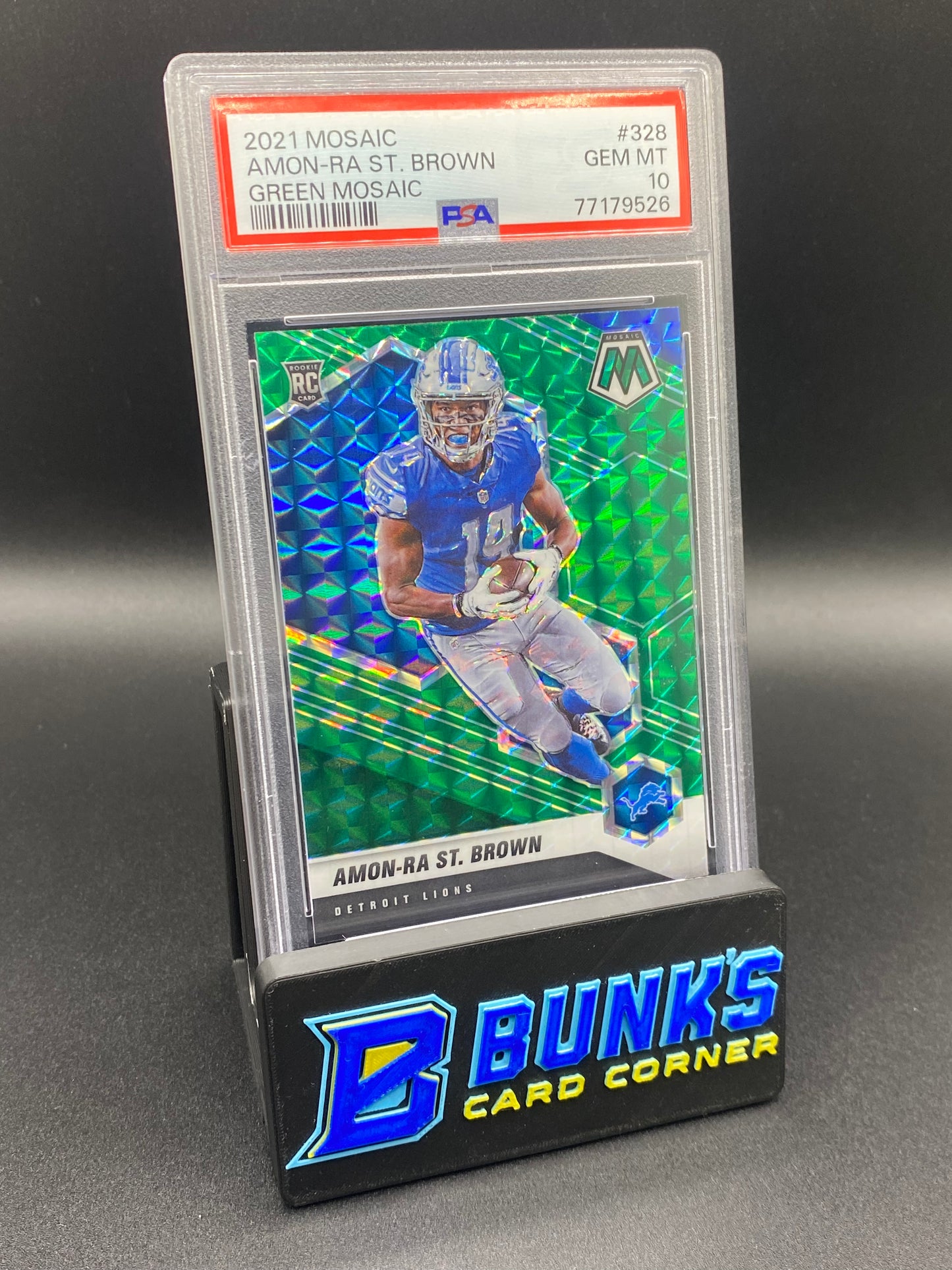 2021 Amon-Ra St. Brown Green Mosaic PSA 10