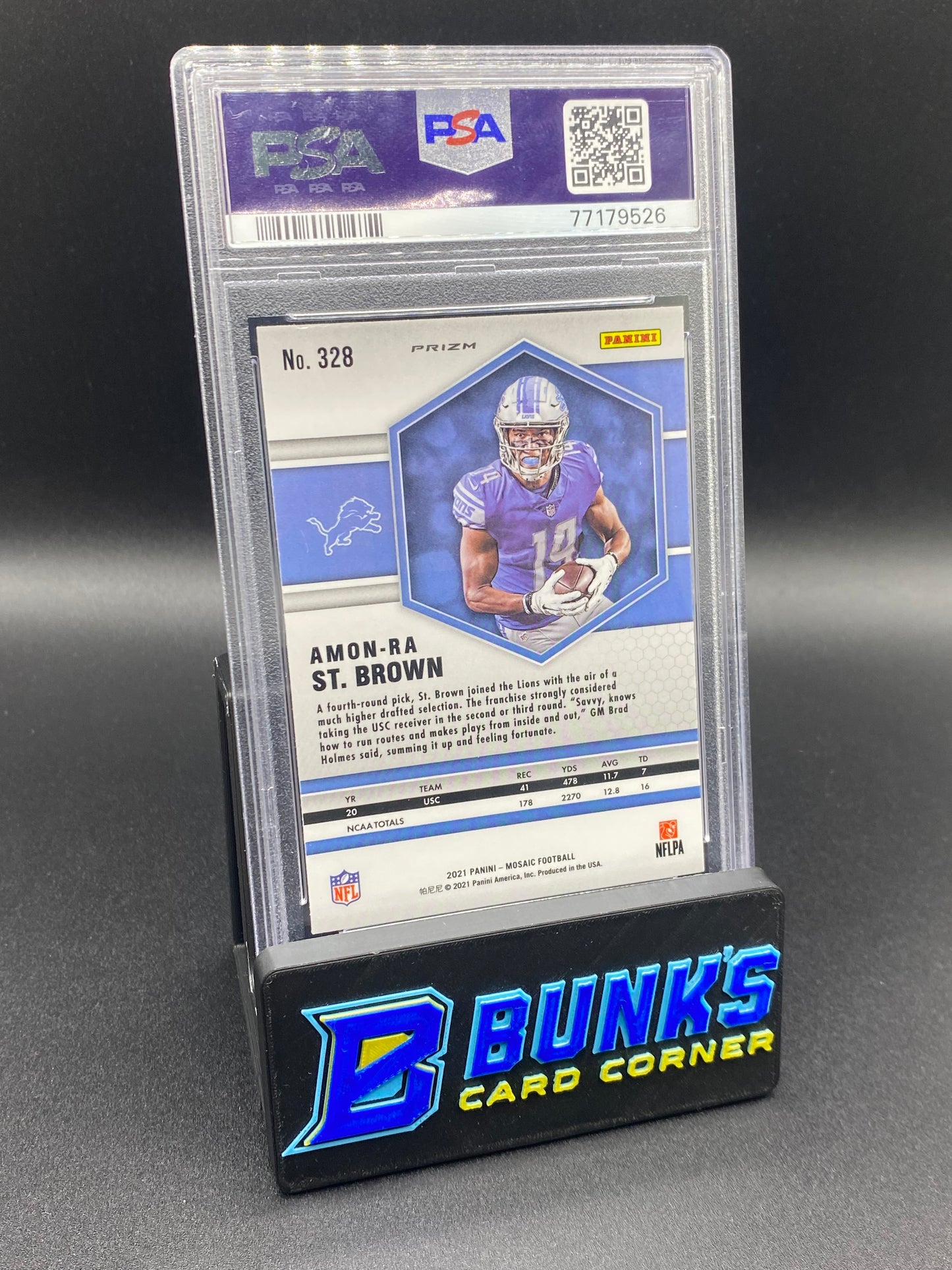 2021 Amon-Ra St. Brown Green Mosaic PSA 10