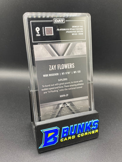 2023 Zay Flowers Xplode Auto White TAG 9
