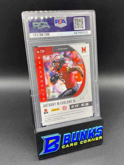 2020 Anthony McFarland Jr. Auto Gold Vinyl PSA 10