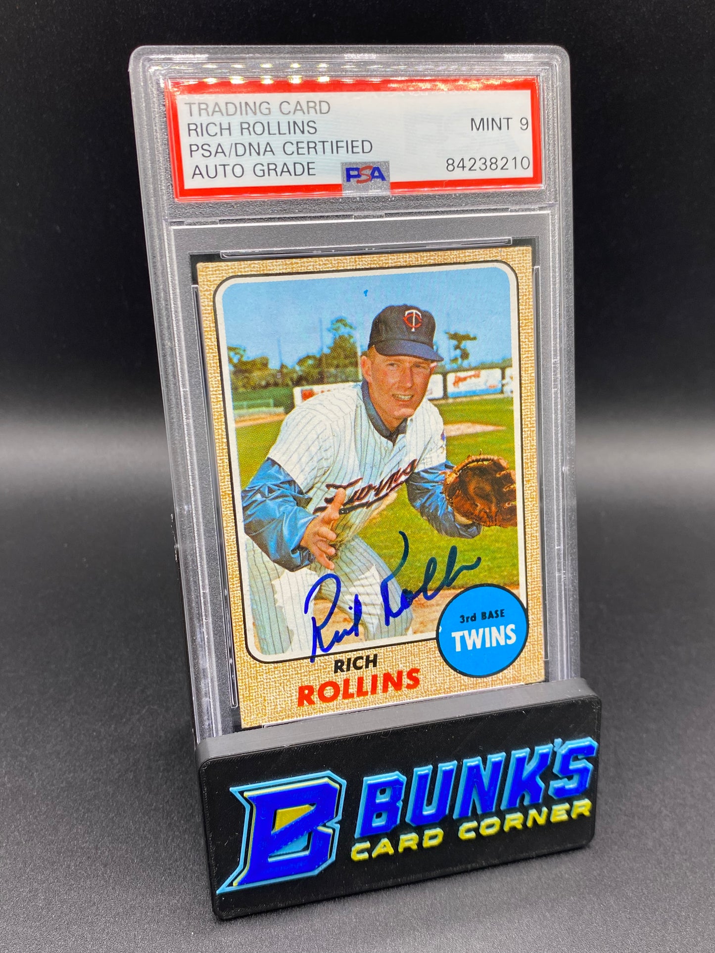 Rich Rollins Auto Grade PSA 9