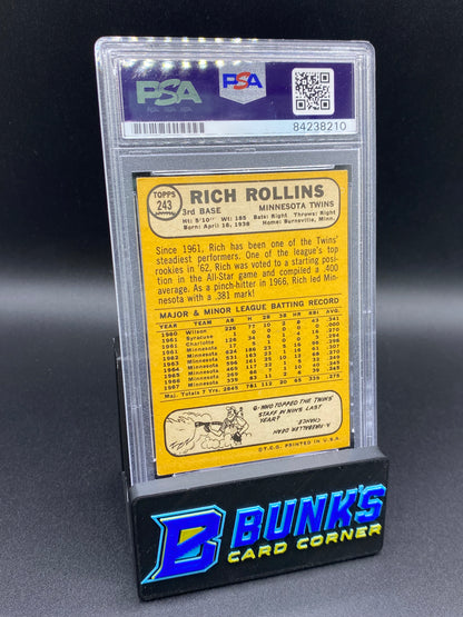Rich Rollins Auto Grade PSA 9