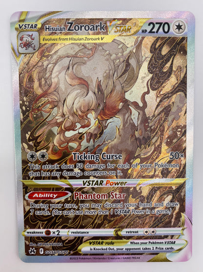 Hisuian Zoroark Vstar Galarian Gallery Crown Zenith NM