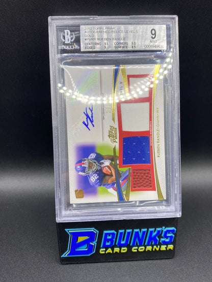 2012 Rueben Randle Auto Patches Gold Beckett 9