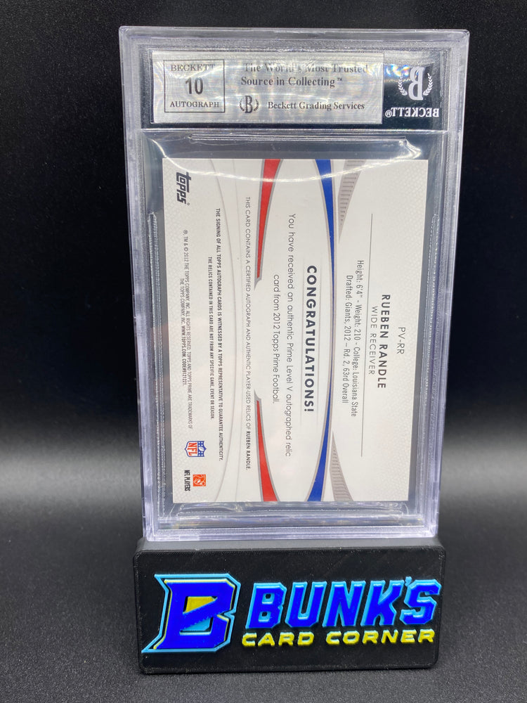 2012 Rueben Randle Auto Patches Gold Beckett 9
