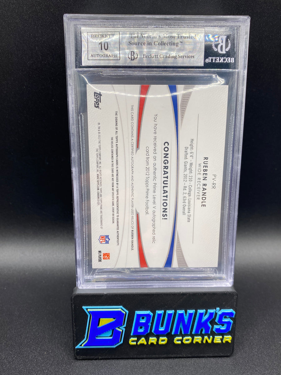 2012 Rueben Randle Auto Patches Gold Beckett 9
