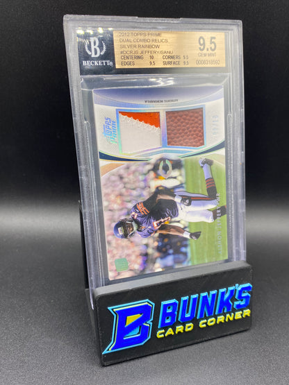 2012 Alshon Jeffery Silver Dual Combo Relics Beckett 9.5 3/10