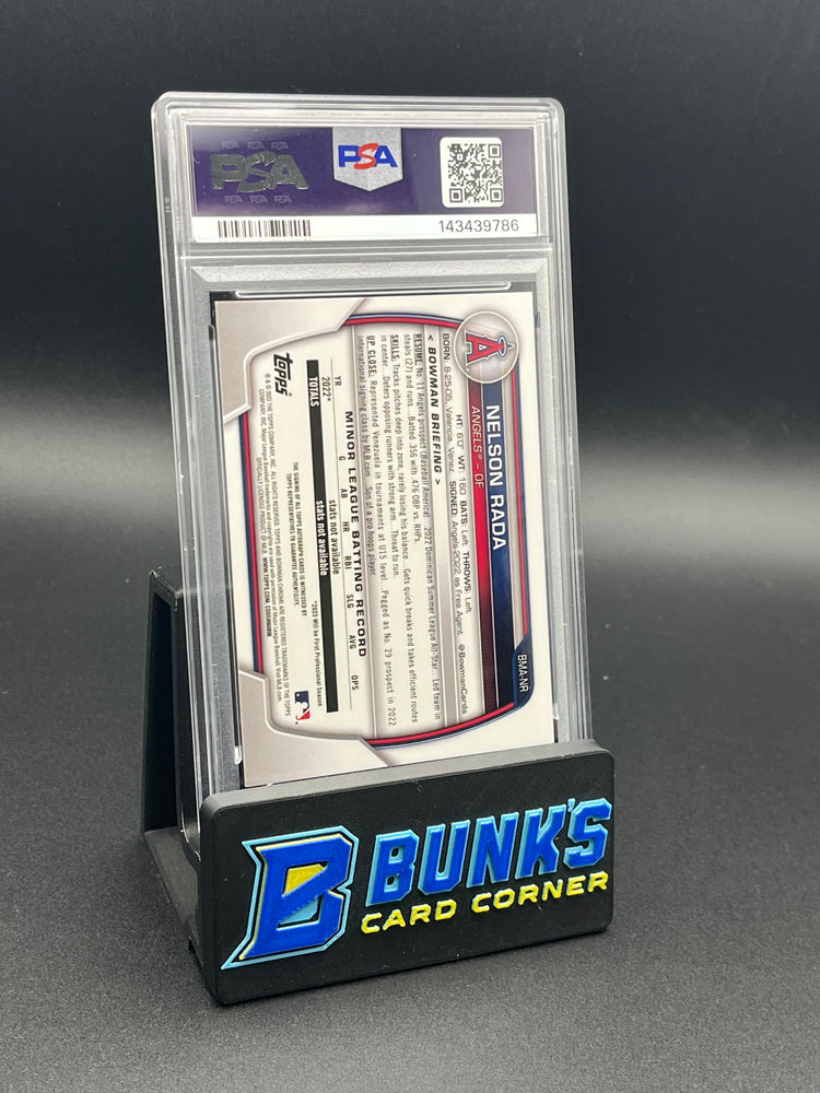 2023 Nelson Rada Chrome Prospect AU Green Ref Mega Box PSA 10 41/99