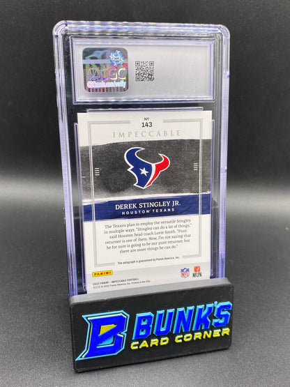 2022 Derek Stingley Jr. Silver Auto SGC 8/10 Rc 4/49