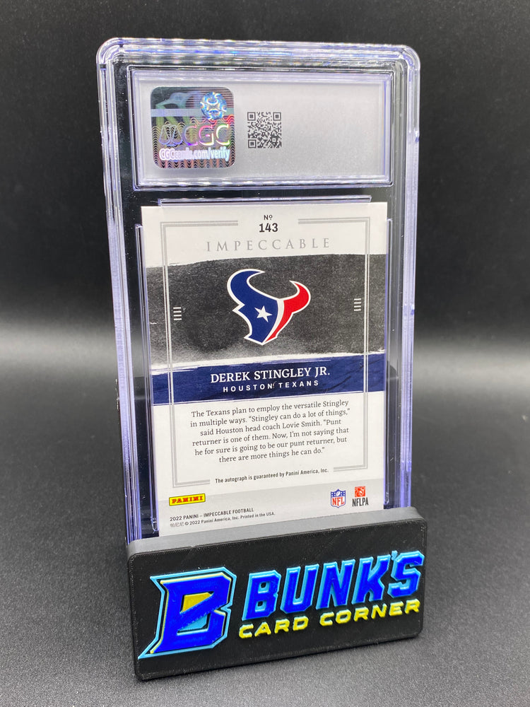 2022 Derek Stingley Jr. Silver Auto SGC 8/10 Rc 4/49