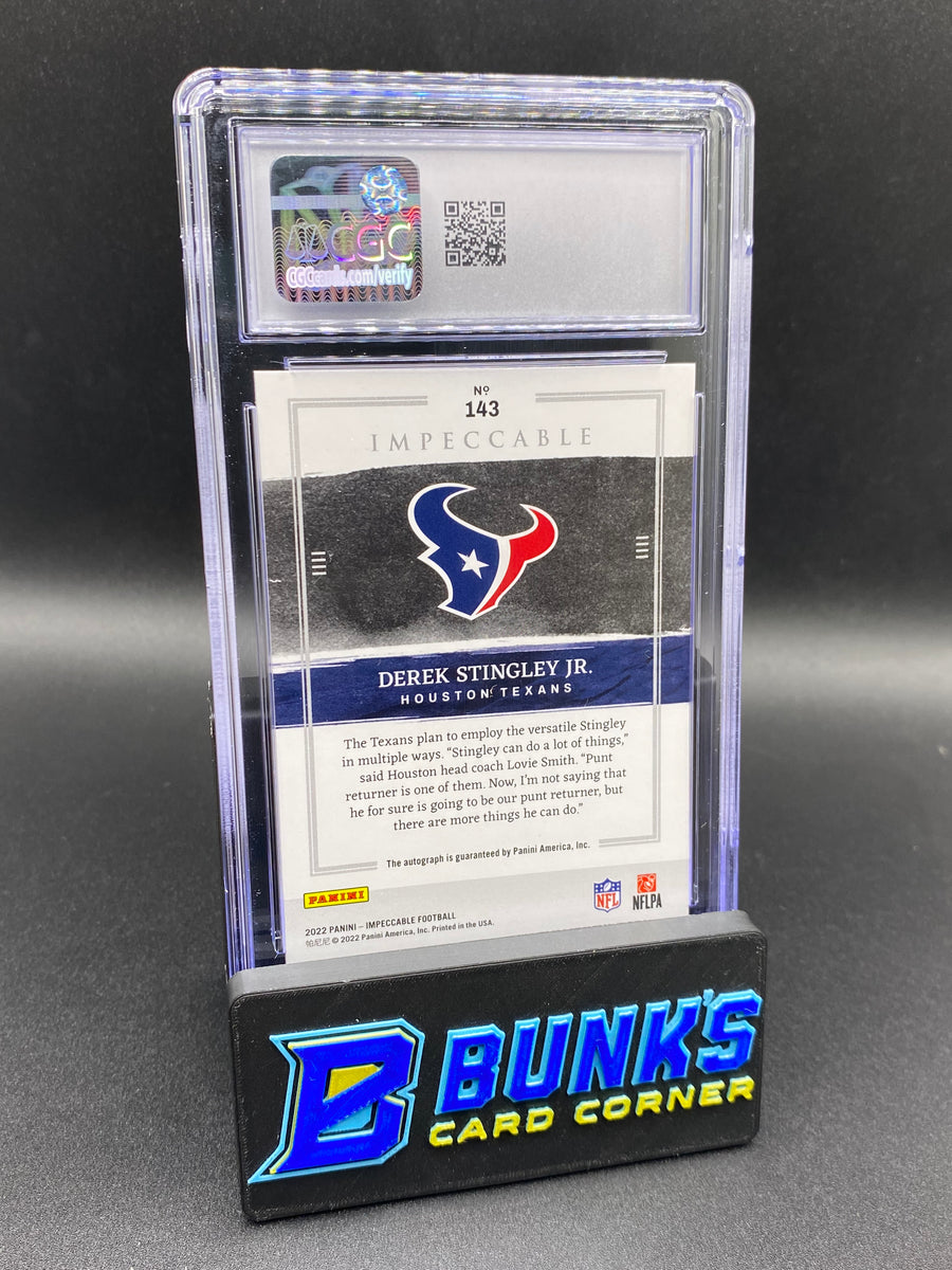 2022 Derek Stingley Jr. Silver Auto SGC 8/10 Rc 4/49