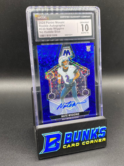 2024 Nate Wiggins No Huddle Blue Auto Rc CGC 10/10