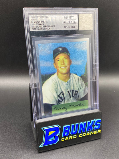 1996 Mickey Mantle Game worn Swatch Beckett Authentic