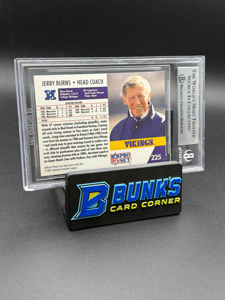 1991 Jerry Burns CO Auto AU Pro Set Beckett