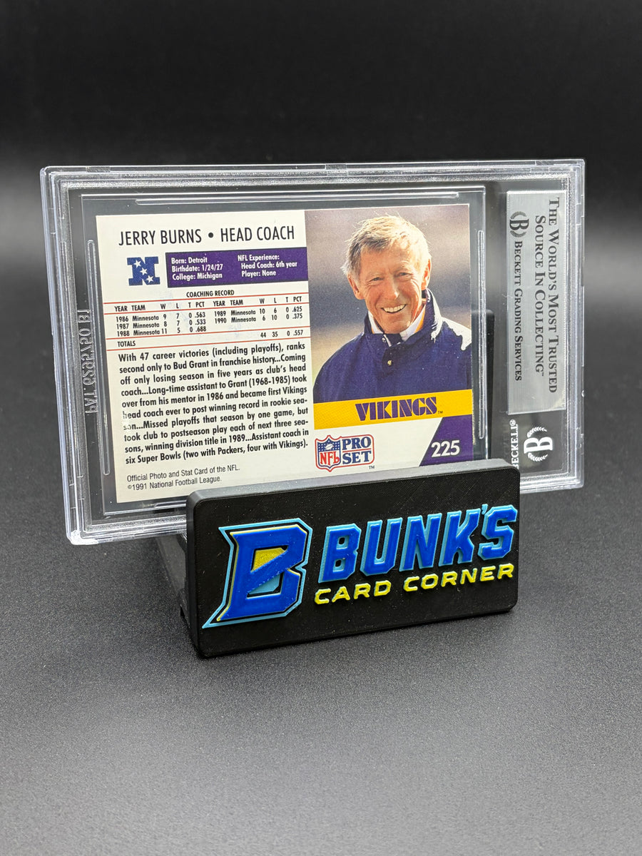 1991 Jerry Burns CO Auto AU Pro Set Beckett