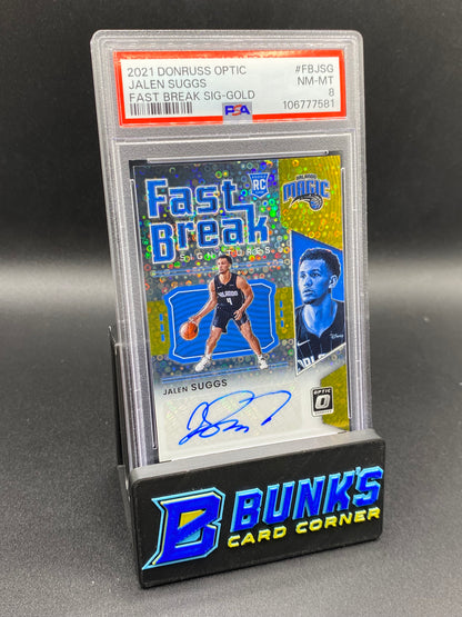 2021 Jalen Suggs Fast Break Sig-Gold PSA 8 1/10