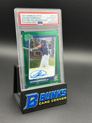 2021 Jasson Dominguez Green Stars Donruss Optic PSA AU Auto 8 12/15