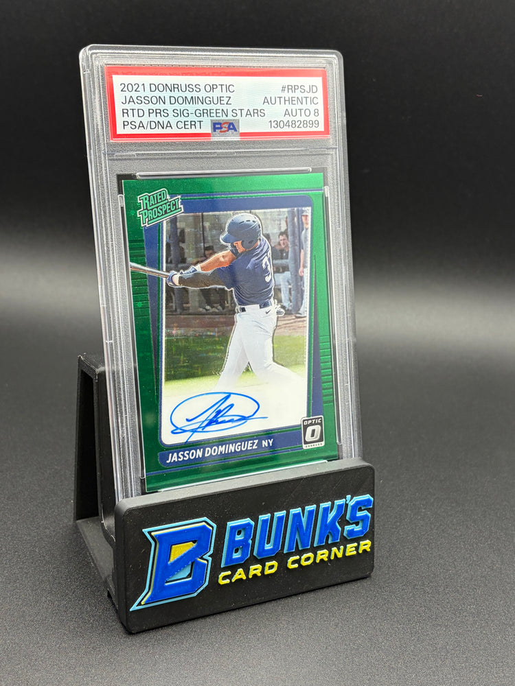 2021 Jasson Dominguez Green Stars Donruss Optic PSA AU Auto 8 12/15