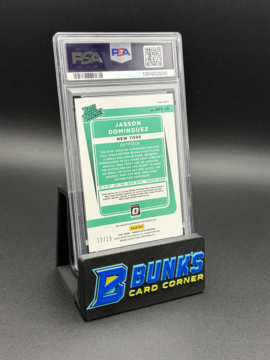 2021 Jasson Dominguez Green Stars Donruss Optic PSA AU Auto 8 12/15