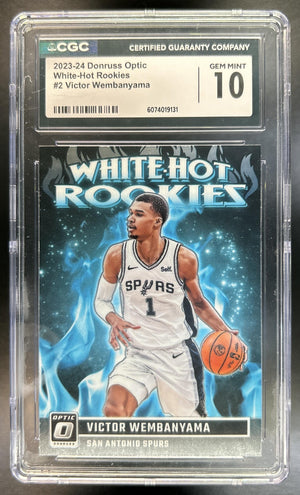 Victor Wembanyama 2023-24 Panini Donruss Optic #2 White Hot Rookies RC Spurs CGC 10